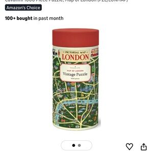Vintage London Map Puzzle - Red and Green